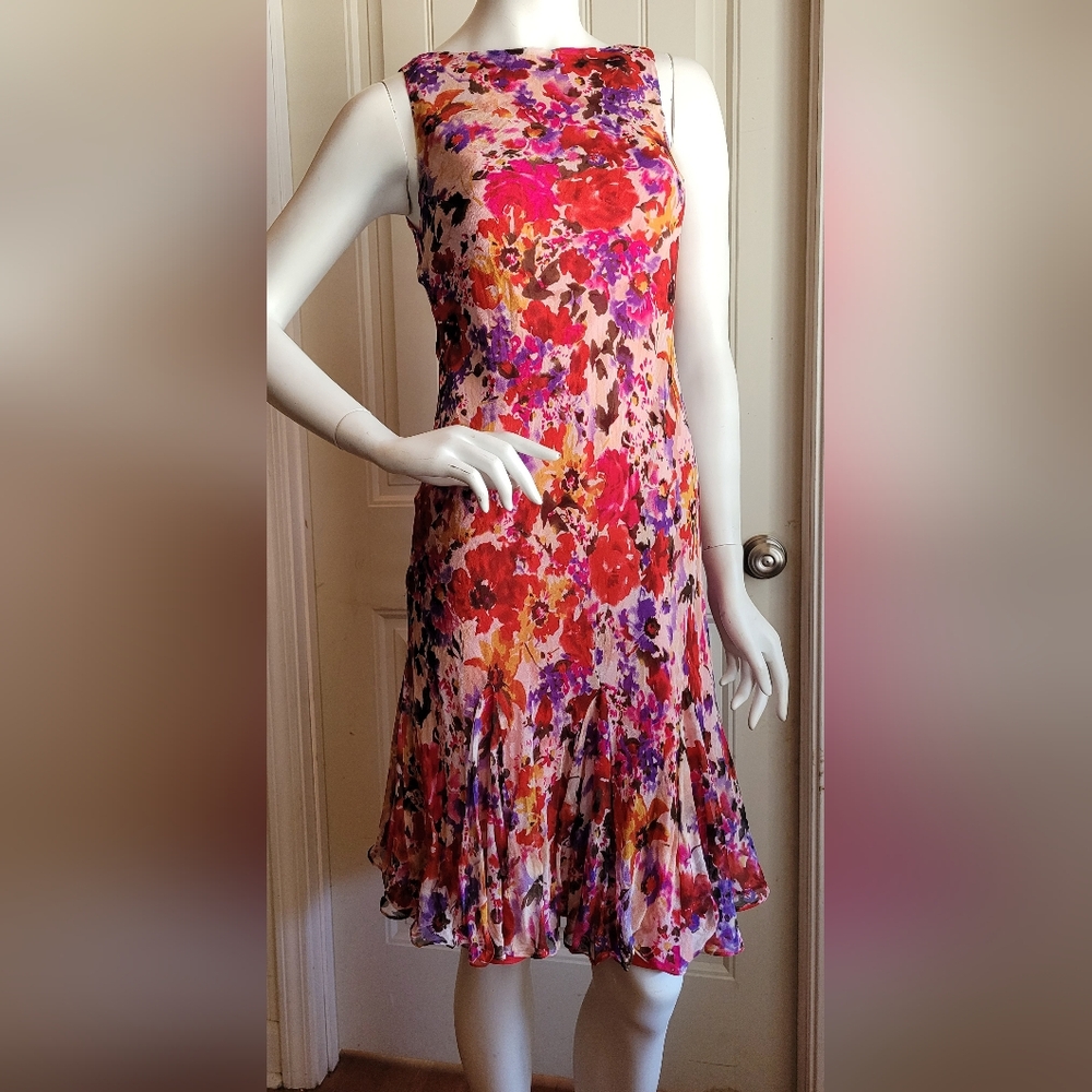 Y2k Ralph Lauren Floral Multicolor Dress Size 6